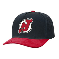 New Jersey Devils Mitchell & Ness May Flowers Pro Crown Adjustable Hat - Black/Red - NHL 202492212
