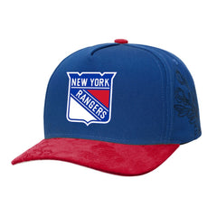 New York Rangers Mitchell & Ness May Flowers Pro Crown Adjustable Hat - Blue/Red - NHL 202492214