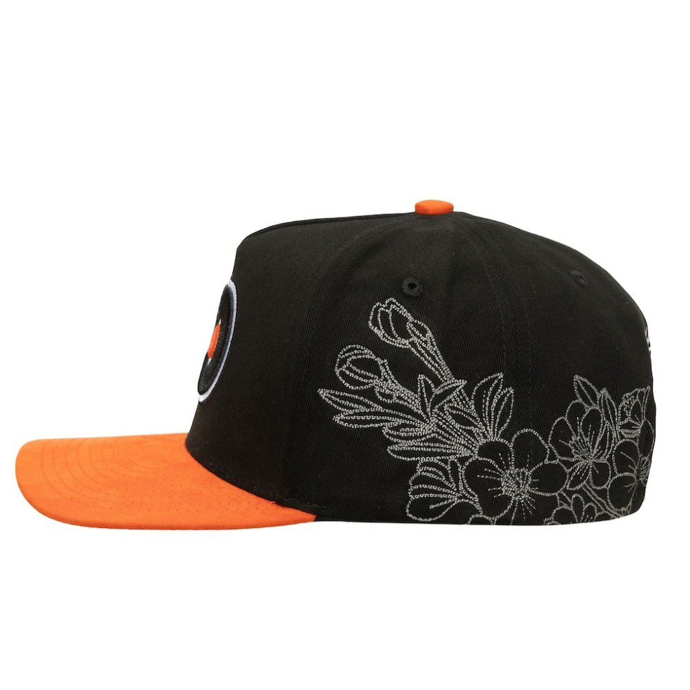 Philadelphia Flyers Mitchell & Ness May Flowers Pro Crown Adjustable Hat - Black/Orange - NHL 202492215