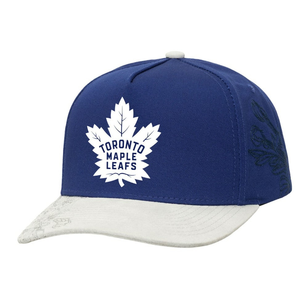 Toronto Maple Leafs Mitchell & Ness May Flowers Pro Crown Adjustable Hat - Blue/Gray - NHL 202492216