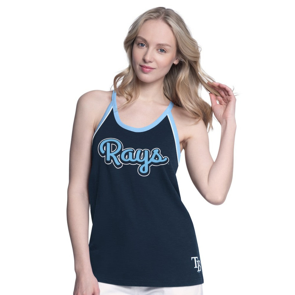 Tampa Bay Rays G-III 4Her by Carl Banks Women's Curveball Racerback Tank Top - Navy - MLB Lifestyle