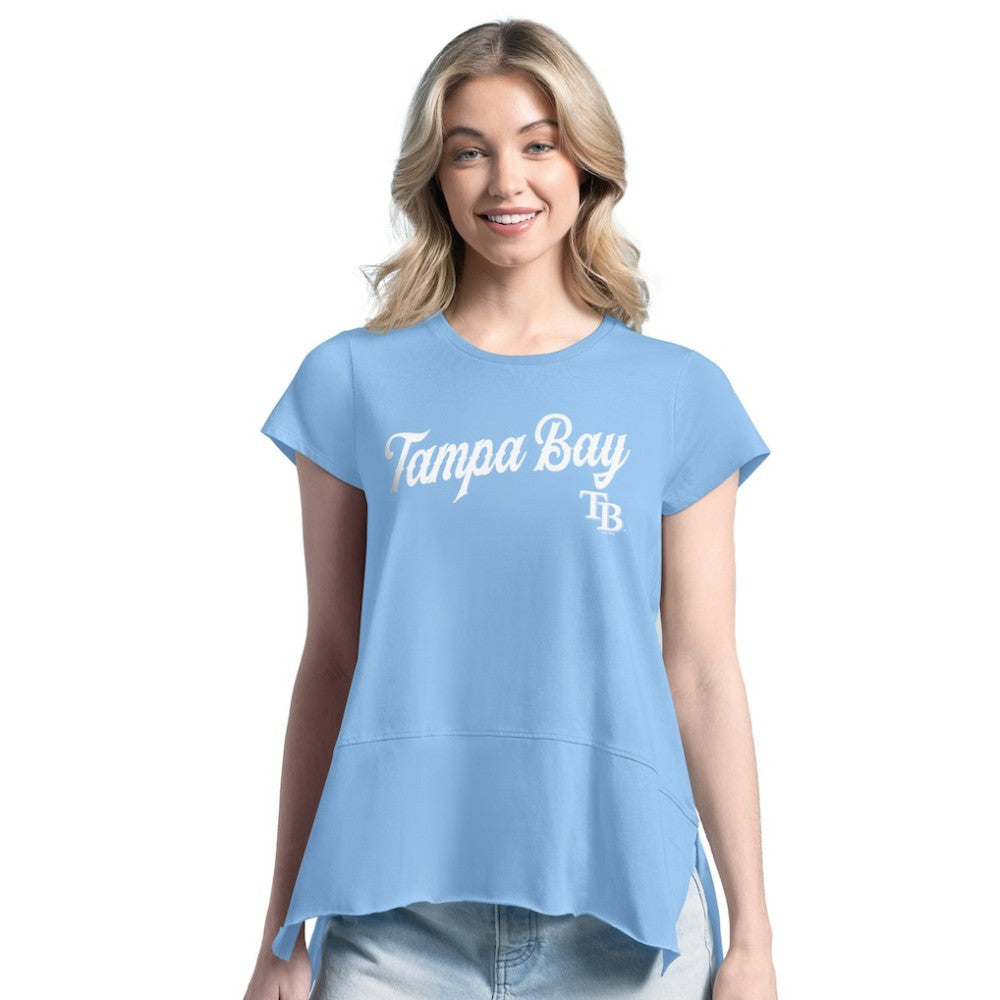 Tampa Bay Rays Margaritaville Women's Gametime is Paradise T-Shirt - Light Blue - MLB Discount