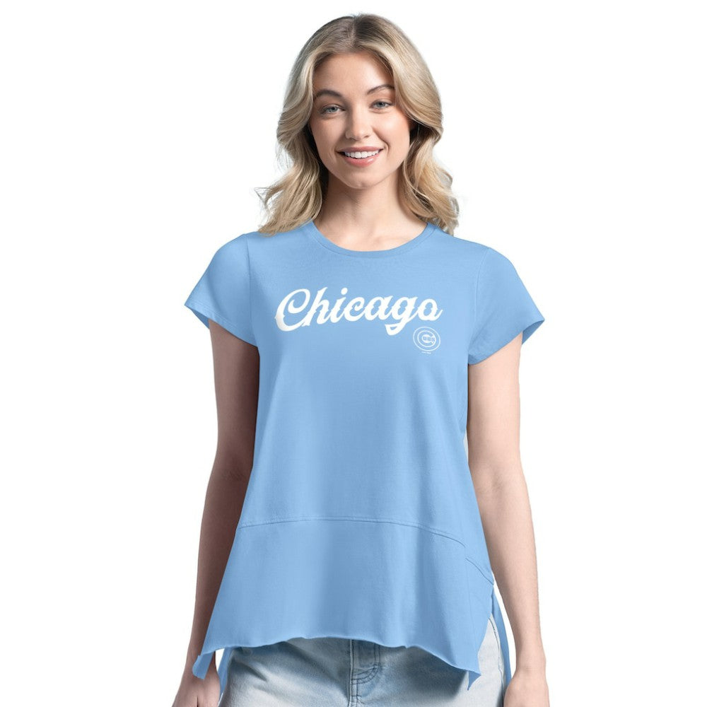 Chicago Cubs Margaritaville Women's Gametime is Paradise T-Shirt - Light Blue - MLB Lifestyle