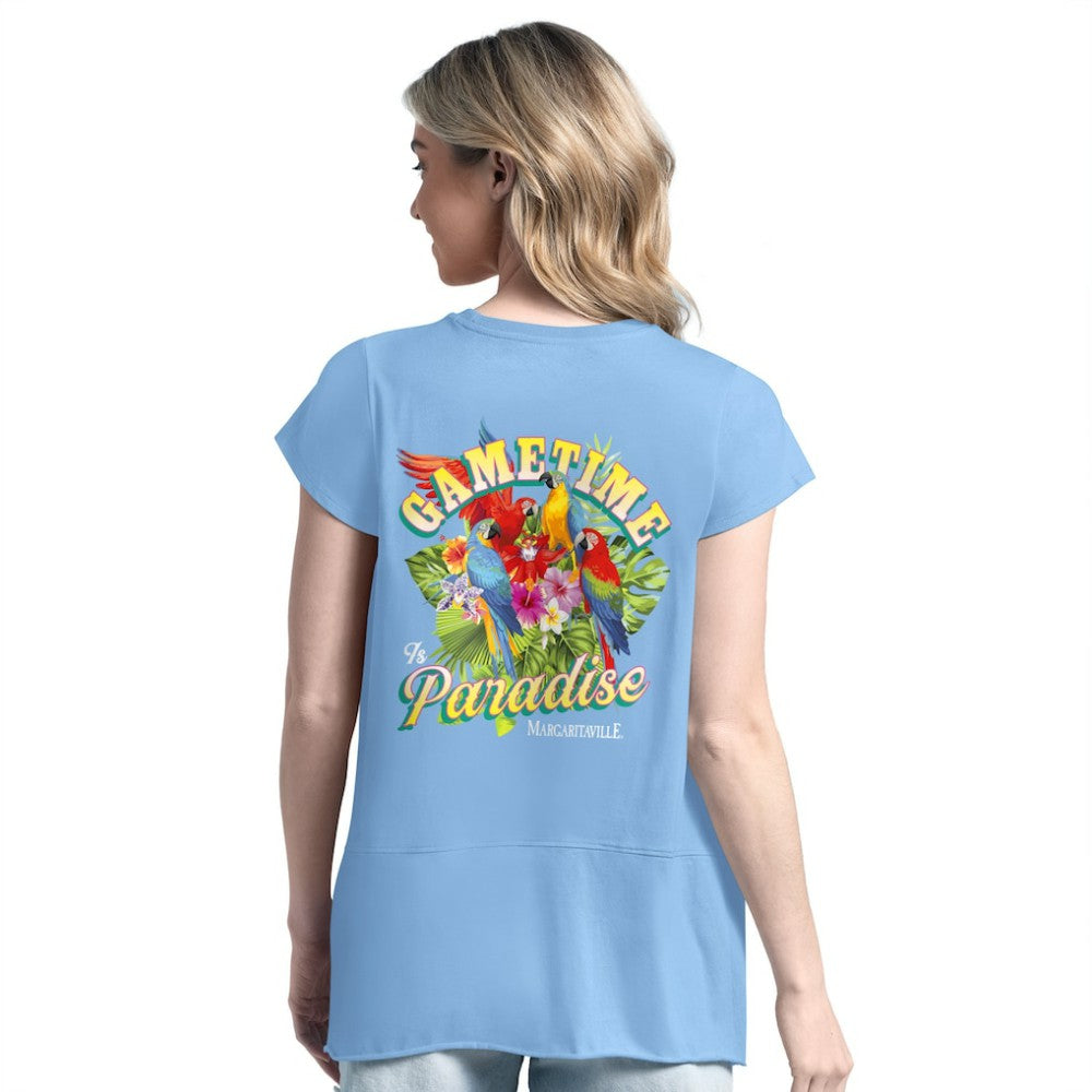 Chicago Cubs Margaritaville Women's Gametime is Paradise T-Shirt - Light Blue - MLB Lifestyle