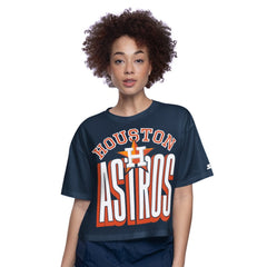 Houston Astros Starter Women's Play the Ball Boxy Cropped T-Shirt - Navy - MLB Online