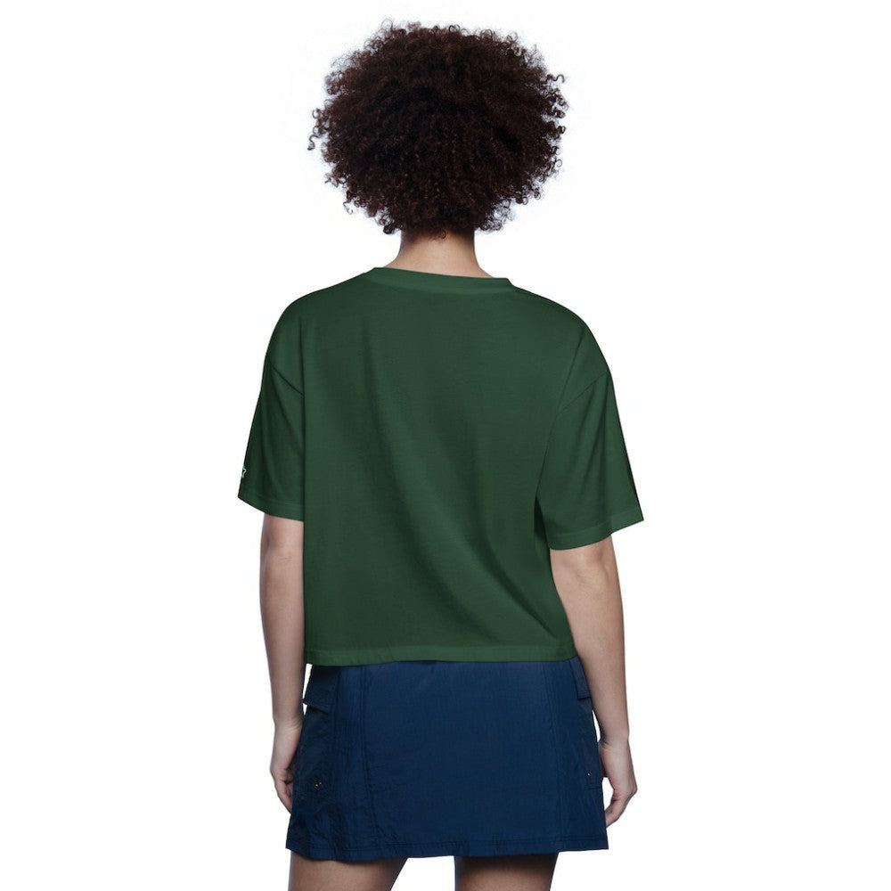 Athletics Starter Women's Play the Ball Boxy Cropped T-Shirt - Green - MLB Discount