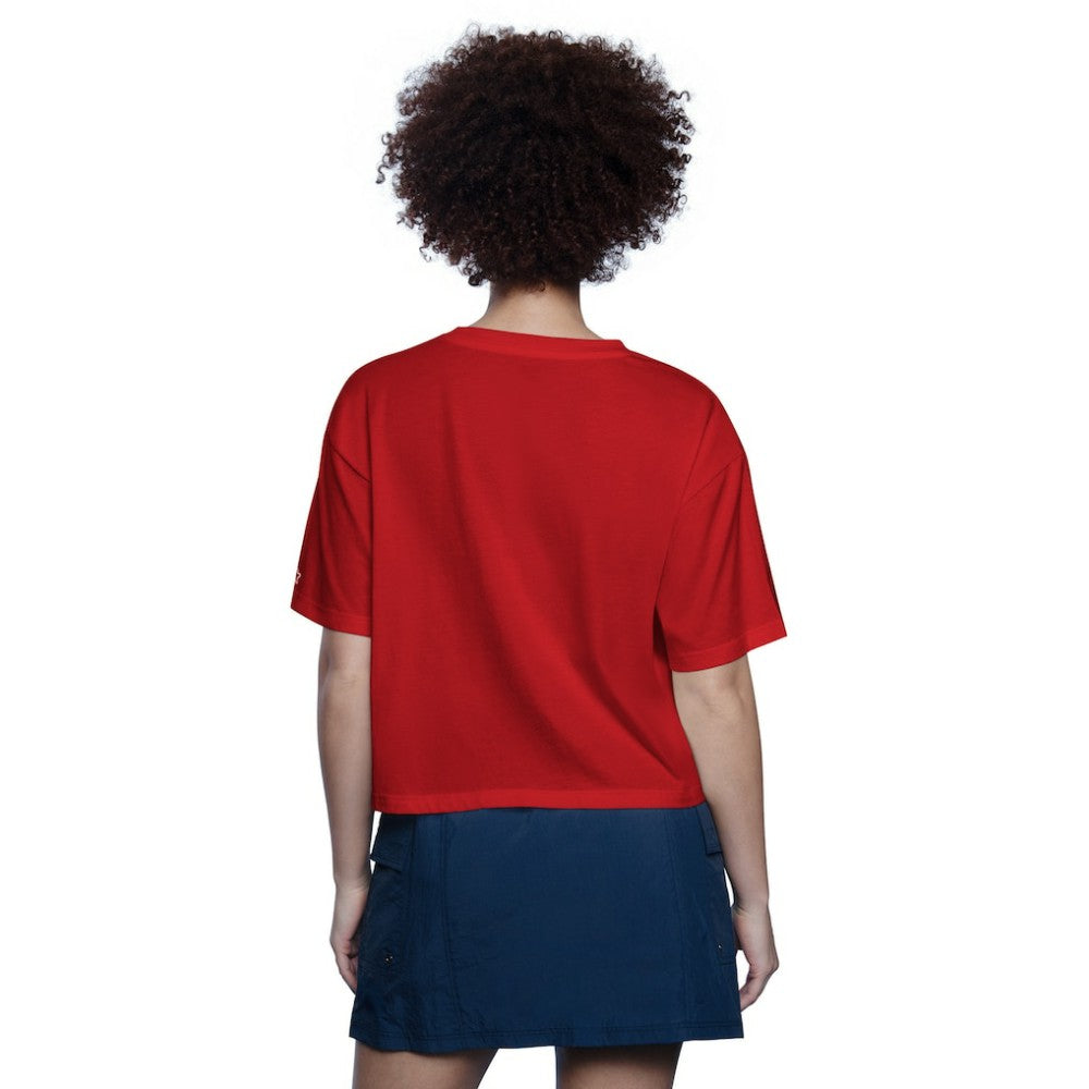 St. Louis Cardinals Starter Women's Play the Ball Boxy Cropped T-Shirt - Red - MLB Discount