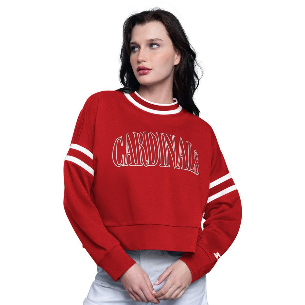 St. Louis Cardinals Starter Women's Power Play Cropped Pullover Sweatshirt - Red - MLB Sale