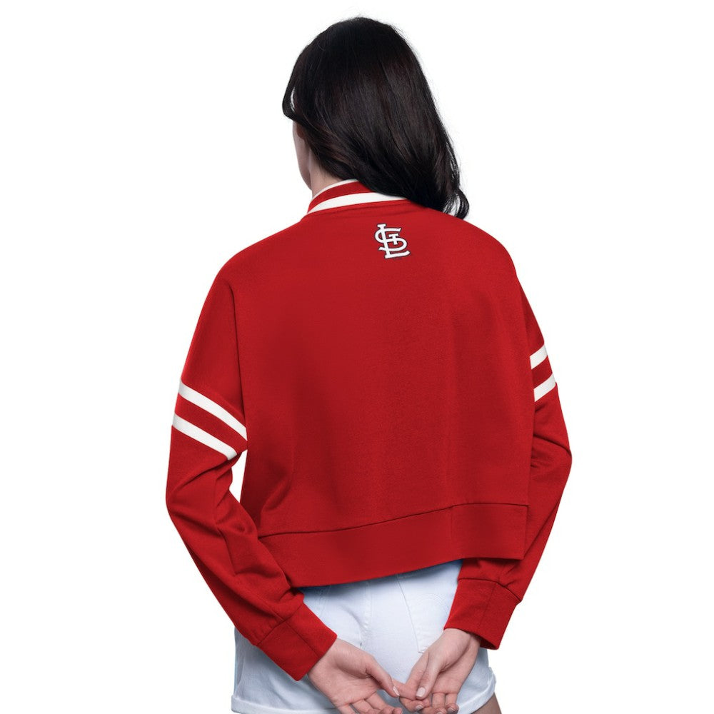 St. Louis Cardinals Starter Women's Power Play Cropped Pullover Sweatshirt - Red - MLB Sale