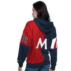 Minnesota Twins Starter Women's Curve Ball Full Zip Hoodie Sweatshirt - Navy/Red - MLB Online