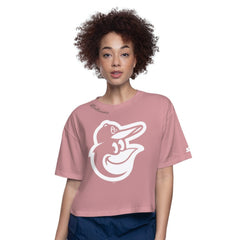 Baltimore Orioles Starter Women's Play the Ball Boxy Cropped T-Shirt - Pink - MLB Lifestyle