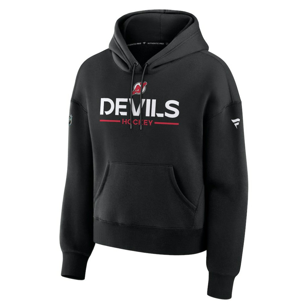 New Jersey Devils Fanatics Women's Authentic Pro Primary Pullover Hoodie - Black - NHL 202492966