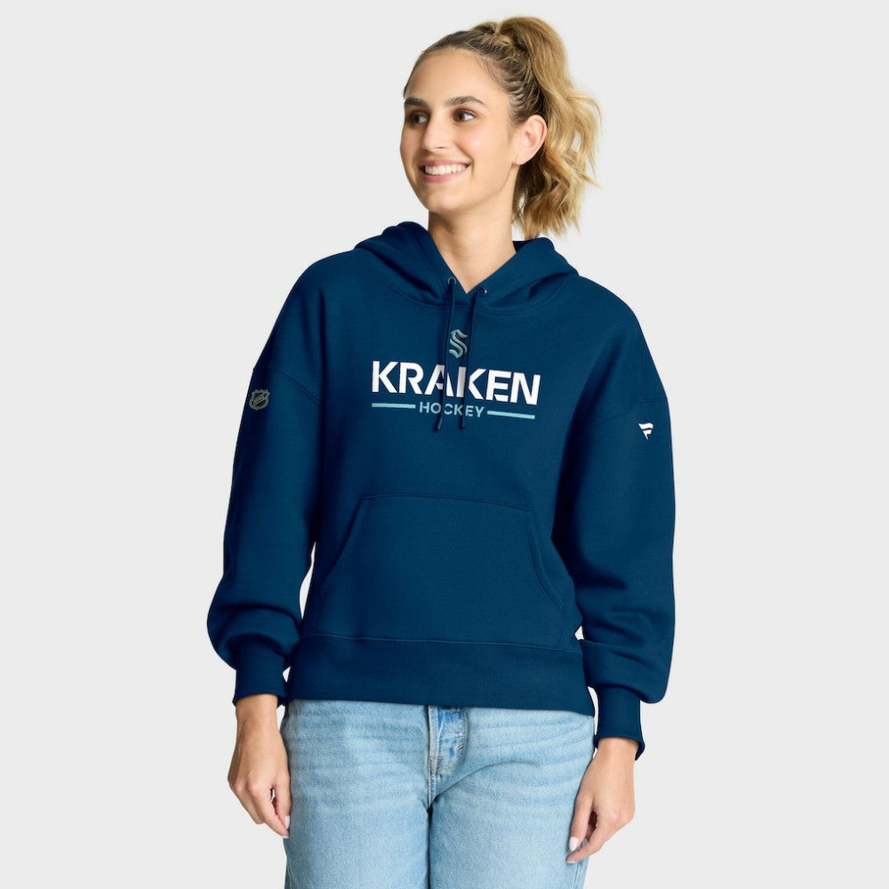 Seattle Kraken Fanatics Women's Authentic Pro Primary Pullover Hoodie - Deep Sea Blue - NHL 202492990