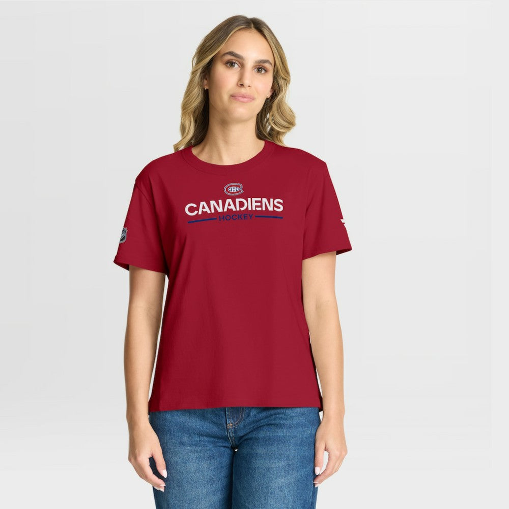 Montreal Canadiens Fanatics Women's Authentic Pro Primary T-Shirt - Red - NHL 202493073