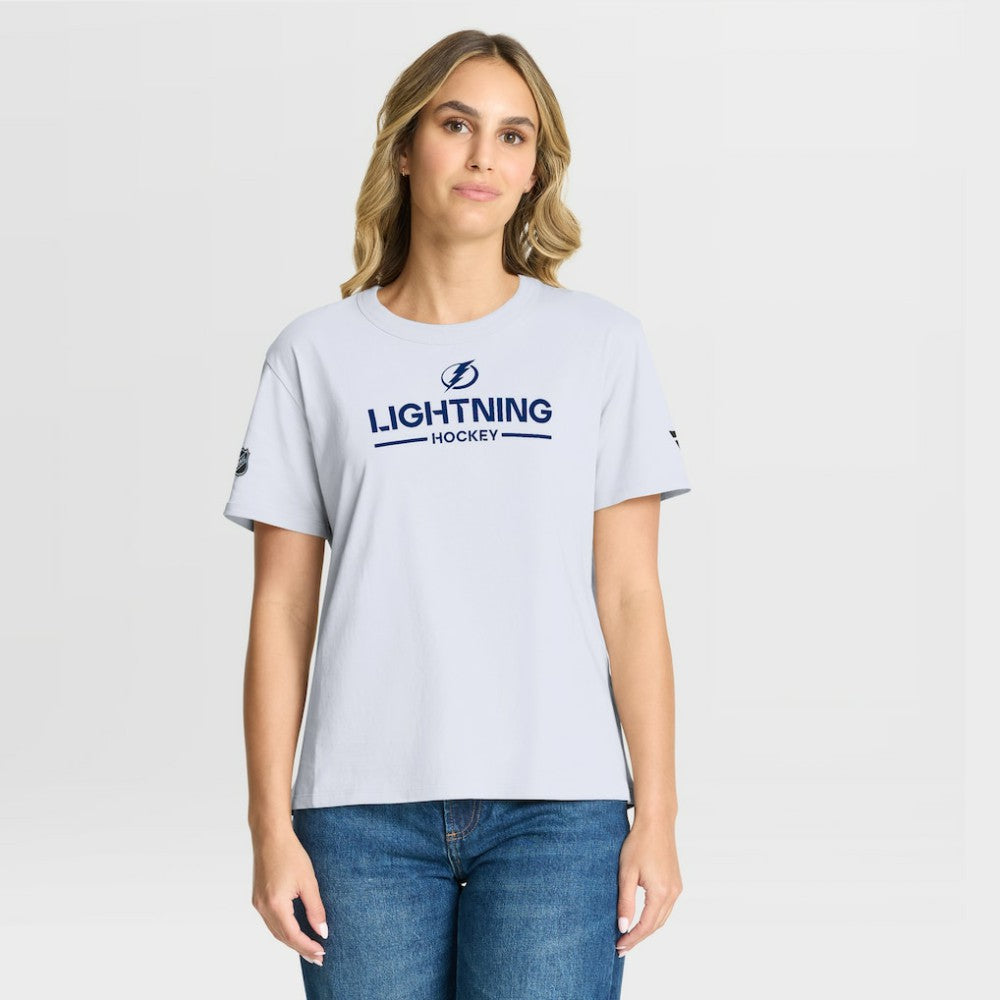 Tampa Bay Lightning Fanatics Women's Authentic Pro Primary T-Shirt - White - NHL 202493083