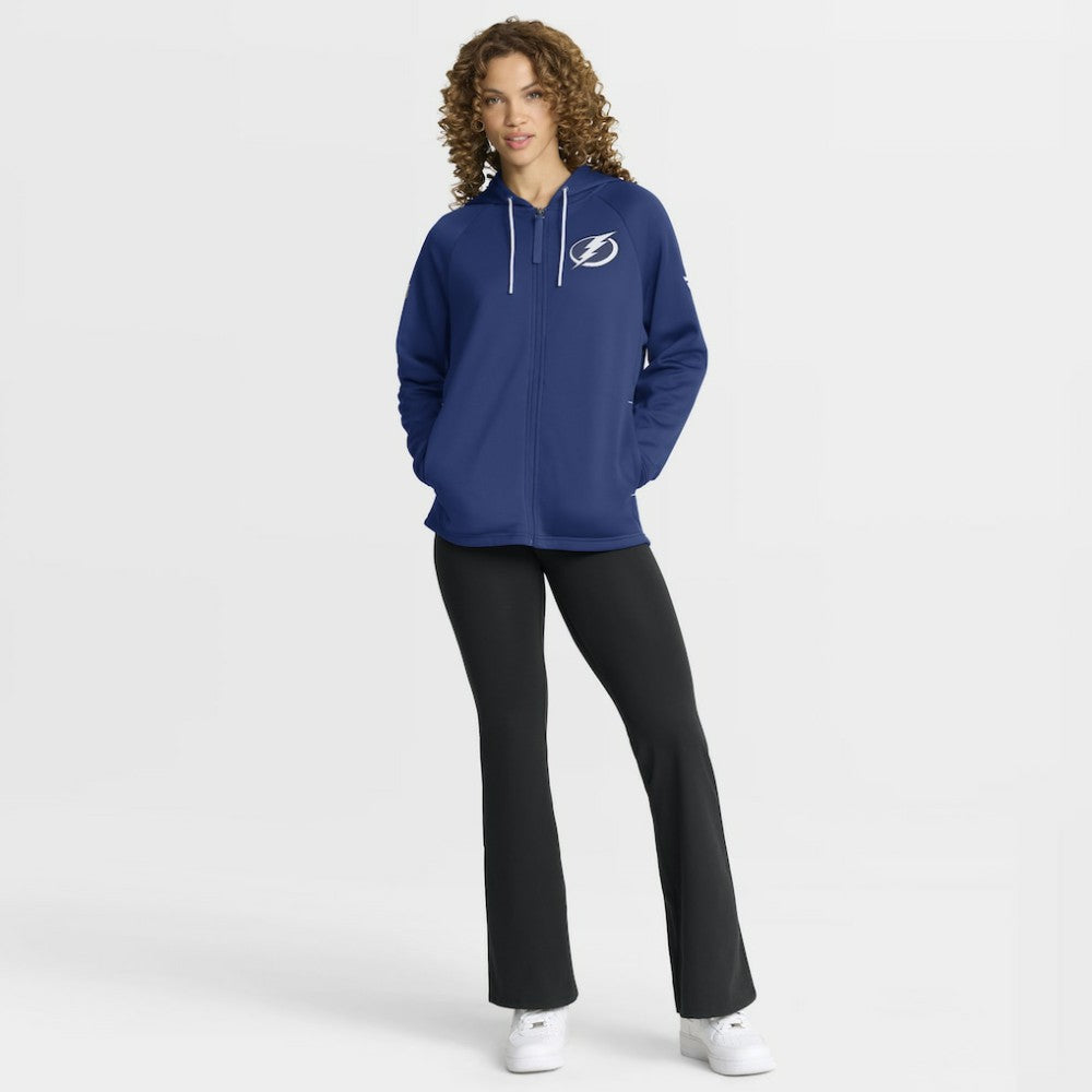 Tampa Bay Lightning Fanatics Women's Authentic Pro Rink Raglan Full-Zip Hoodie - Blue - NHL 202493218