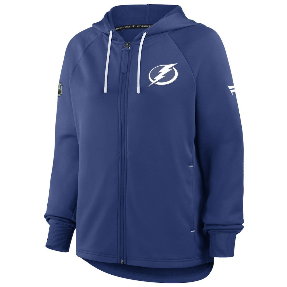 Tampa Bay Lightning Fanatics Women's Authentic Pro Rink Raglan Full-Zip Hoodie - Blue - NHL 202493218