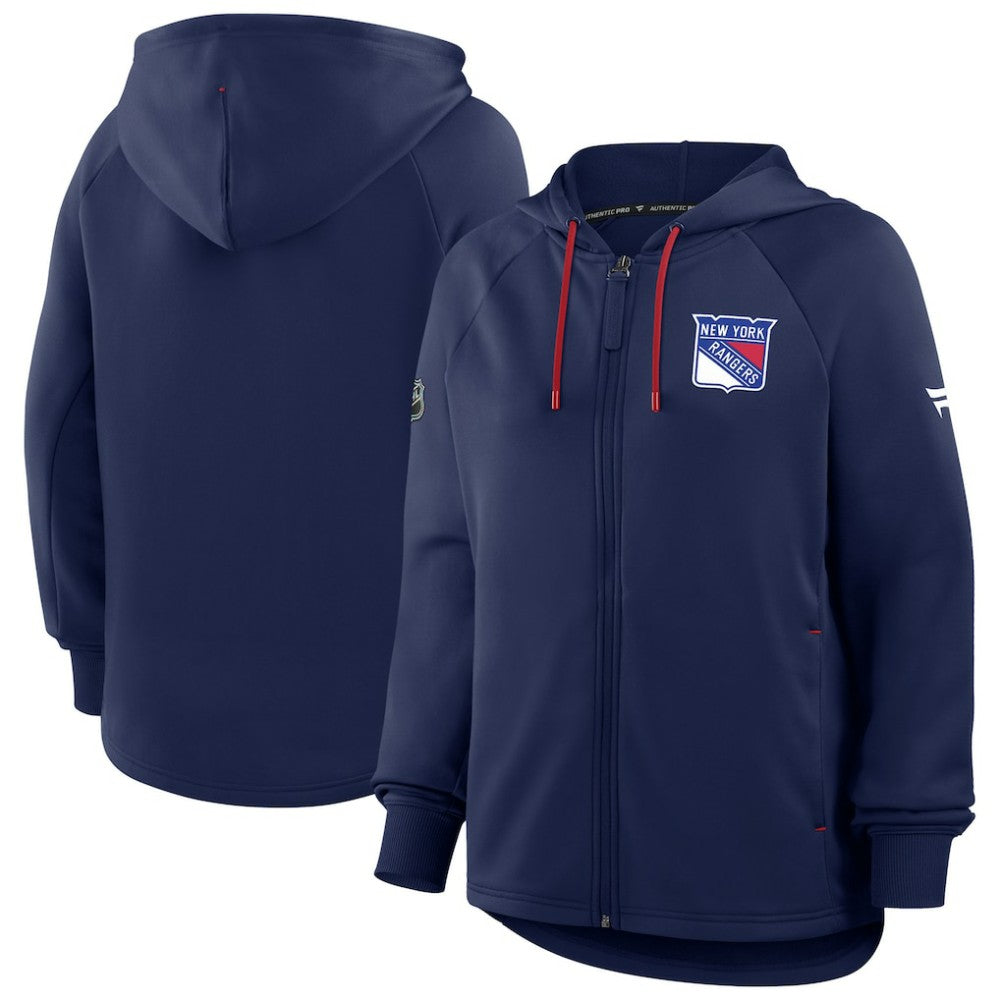 New York Rangers Fanatics Women's Authentic Pro Rink Raglan Full-Zip Hoodie - Navy - NHL 202493223
