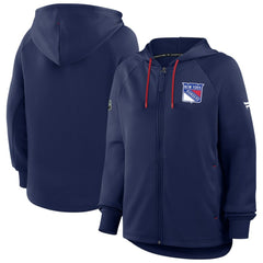 New York Rangers Fanatics Women's Authentic Pro Rink Raglan Full-Zip Hoodie - Navy - NHL 202493223