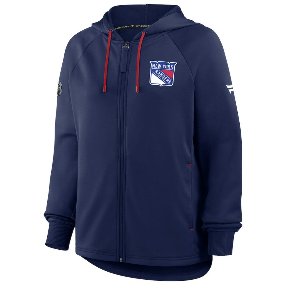 New York Rangers Fanatics Women's Authentic Pro Rink Raglan Full-Zip Hoodie - Navy - NHL 202493223