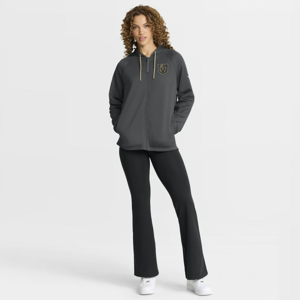 Vegas Golden Knights Fanatics Women's Authentic Pro Rink Raglan Full-Zip Hoodie - Black - NHL 202493224