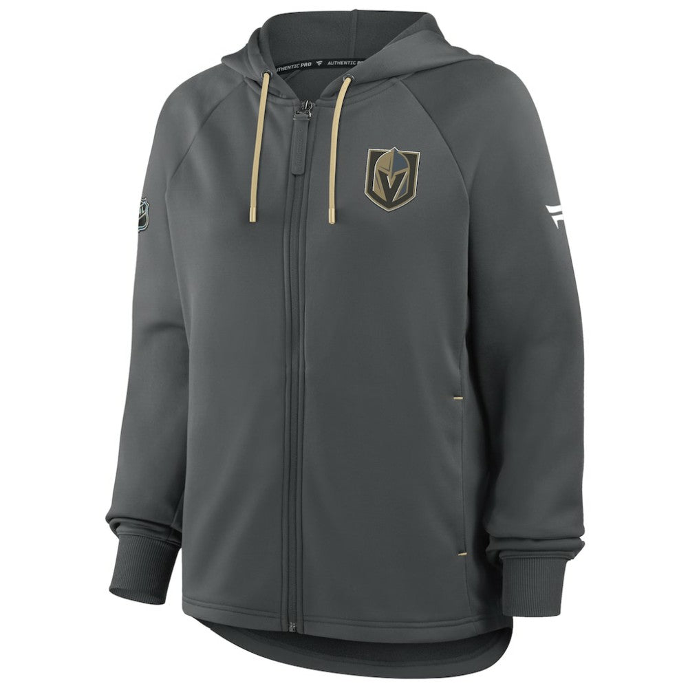Vegas Golden Knights Fanatics Women's Authentic Pro Rink Raglan Full-Zip Hoodie - Black - NHL 202493224