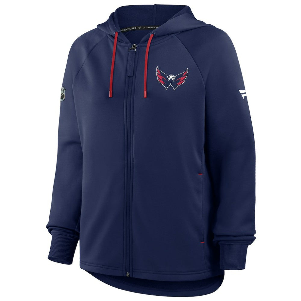 Washington Capitals Fanatics Women's Authentic Pro Rink Raglan Full-Zip Hoodie - Navy - NHL 202493226