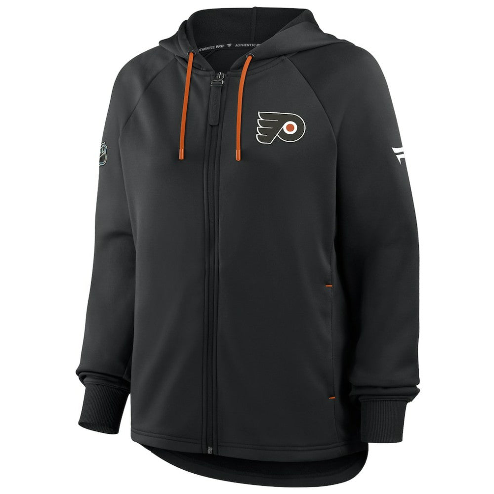 Philadelphia Flyers Fanatics Women's Authentic Pro Rink Raglan Full-Zip Hoodie - Black - NHL 202493229