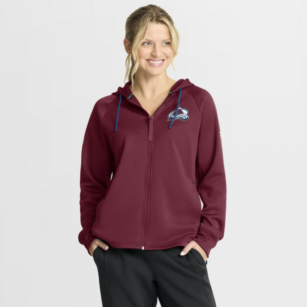 Colorado Avalanche Fanatics Women's Authentic Pro Rink Raglan Full-Zip Hoodie - Burgundy - NHL 202493231