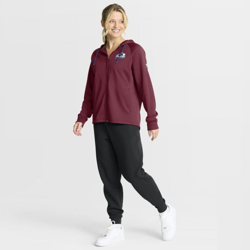 Colorado Avalanche Fanatics Women's Authentic Pro Rink Raglan Full-Zip Hoodie - Burgundy - NHL 202493231