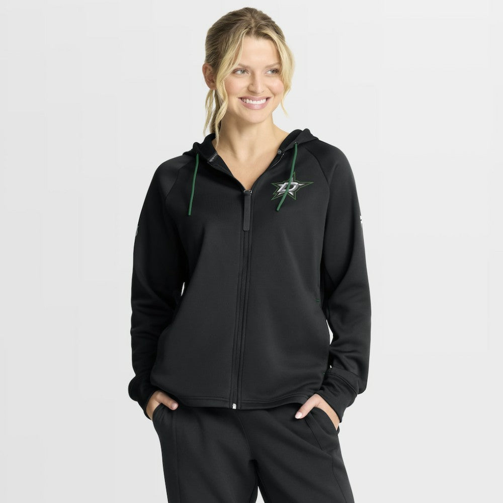 Dallas Stars Fanatics Women's Authentic Pro Rink Raglan Full-Zip Hoodie - Black - NHL 202493237