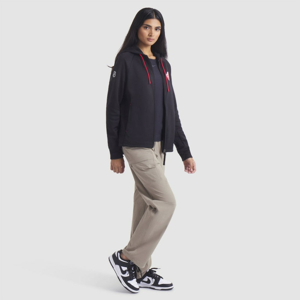 Detroit Red Wings Fanatics Women's Authentic Pro Rink Raglan Full-Zip Hoodie - Black - NHL 202493238