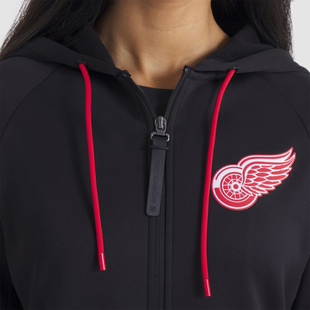 Detroit Red Wings Fanatics Women's Authentic Pro Rink Raglan Full-Zip Hoodie - Black - NHL 202493238