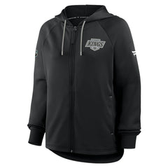 Los Angeles Kings Fanatics Women's Authentic Pro Rink Raglan Full-Zip Hoodie - Black - NHL 202493240
