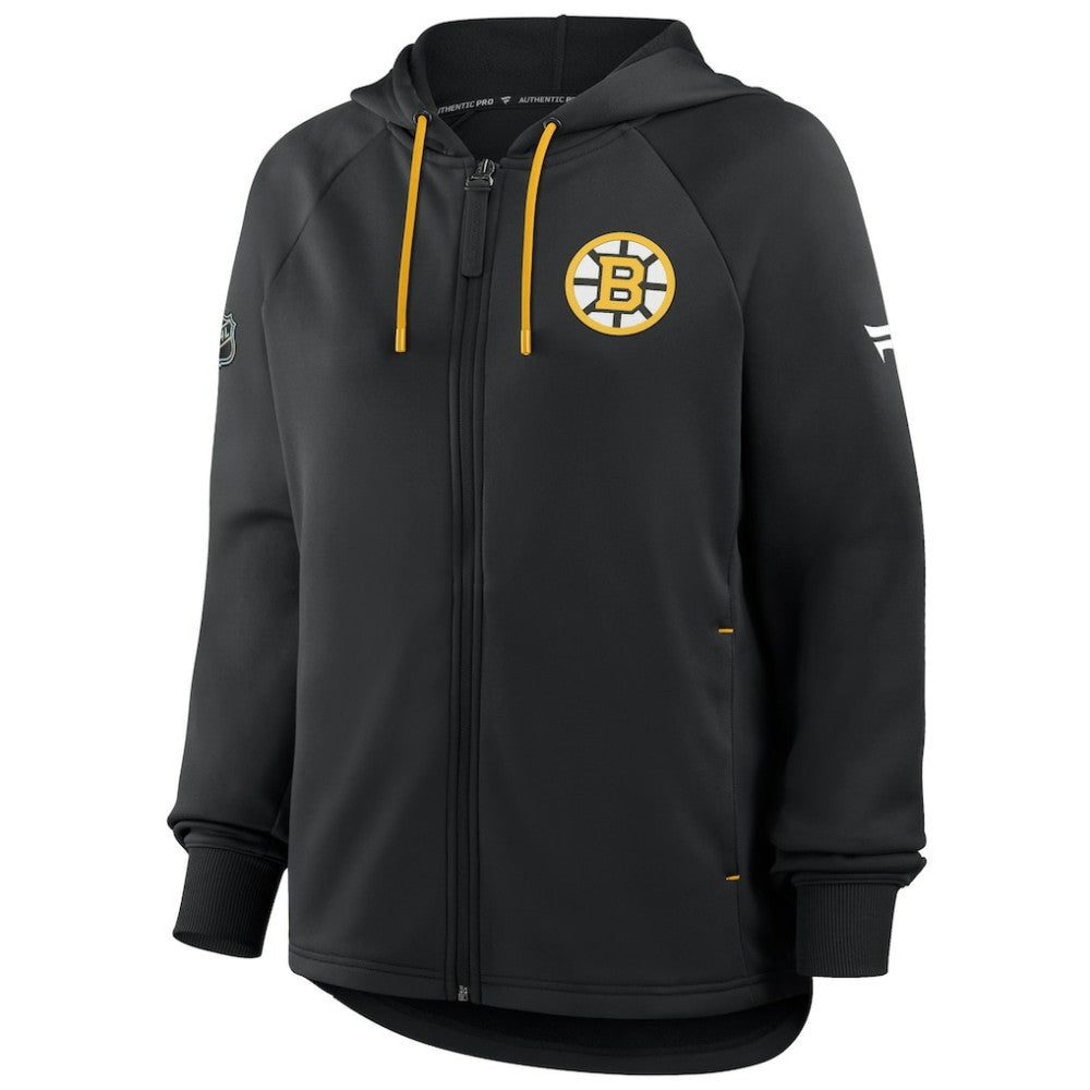 Boston Bruins Fanatics Women's Authentic Pro Rink Raglan Full-Zip Hoodie - Black - NHL 202493241