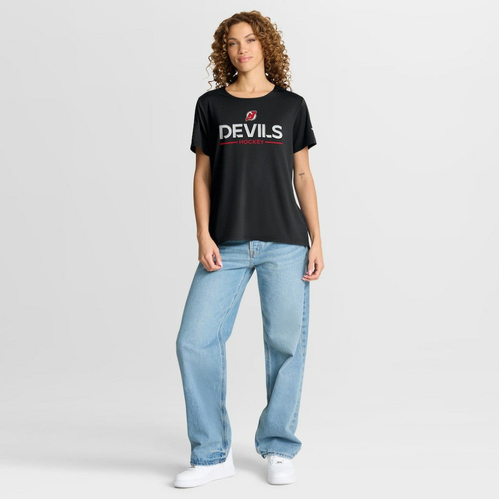 New Jersey Devils Fanatics Women's Authentic Pro Rink Tech T-Shirt - Black - NHL 202493295