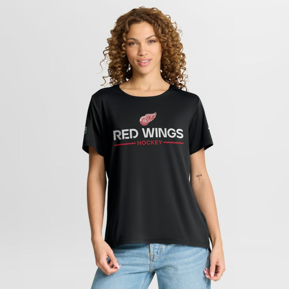 Detroit Red Wings Fanatics Women's Authentic Pro Rink Tech T-Shirt - Black - NHL 202493318