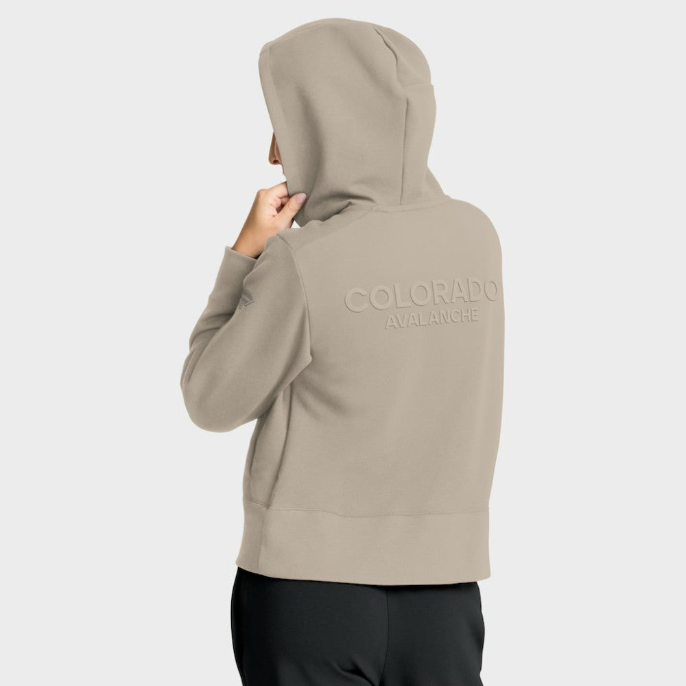 Colorado Avalanche Fanatics Women's Authentic Pro Road Tri-Blend Quarter-Zip Hoodie - Tan - NHL 202493430