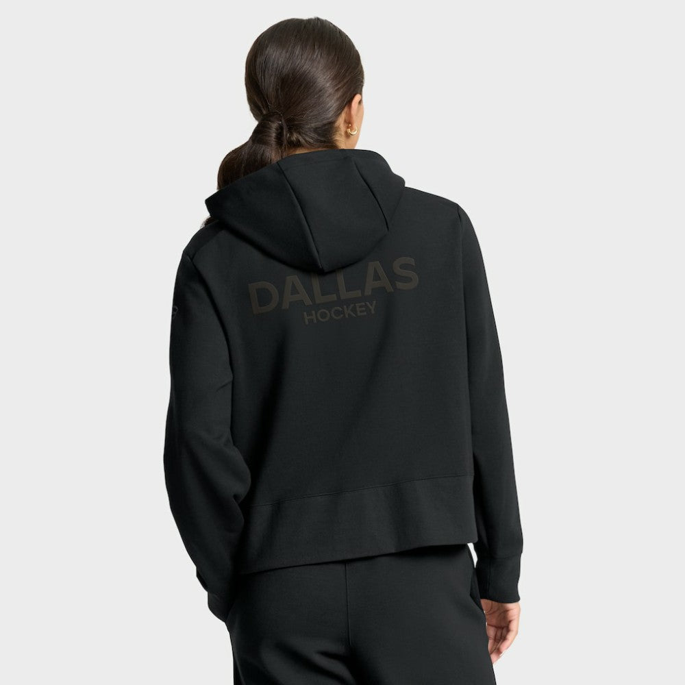 Dallas Stars Fanatics Women's Authentic Pro Road Tri-Blend Quarter-Zip Hoodie - Black - NHL 202493438