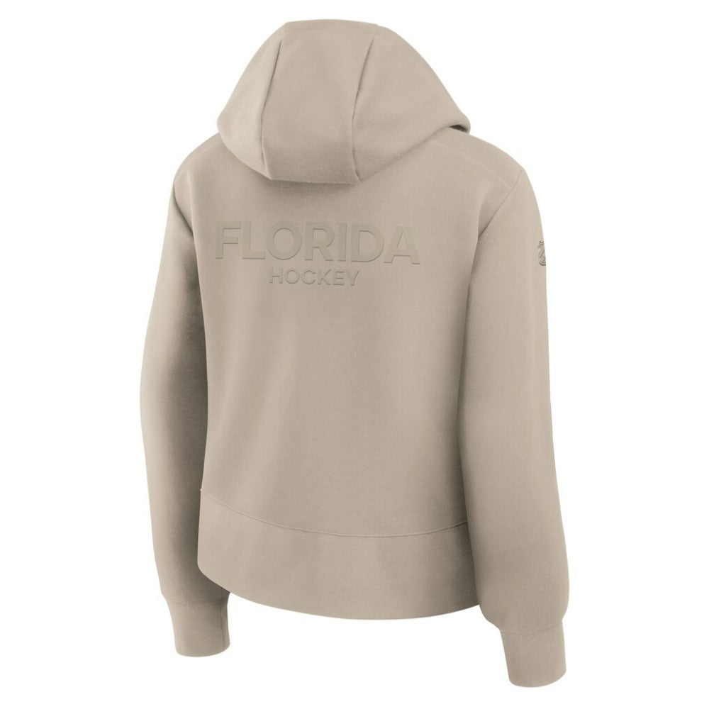 Florida Panthers Fanatics Women's Authentic Pro Road Tri-Blend Quarter-Zip Hoodie - Tan - NHL 202493446
