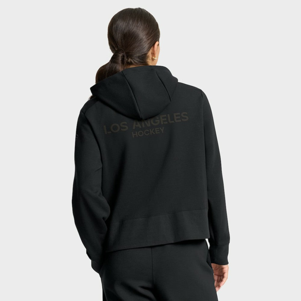 Los Angeles Kings Fanatics Women's Authentic Pro Road Tri-Blend Quarter-Zip Hoodie - Black - NHL 202493450