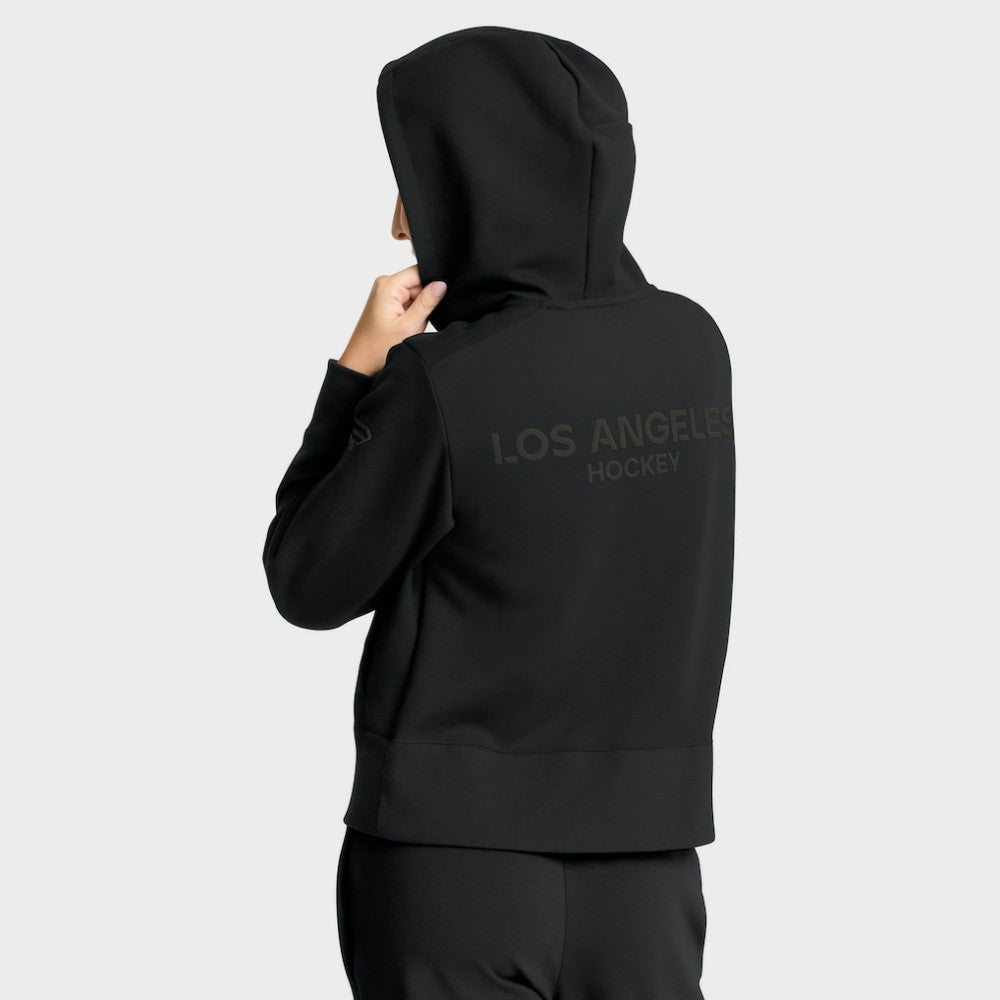 Los Angeles Kings Fanatics Women's Authentic Pro Road Tri-Blend Quarter-Zip Hoodie - Black - NHL 202493450
