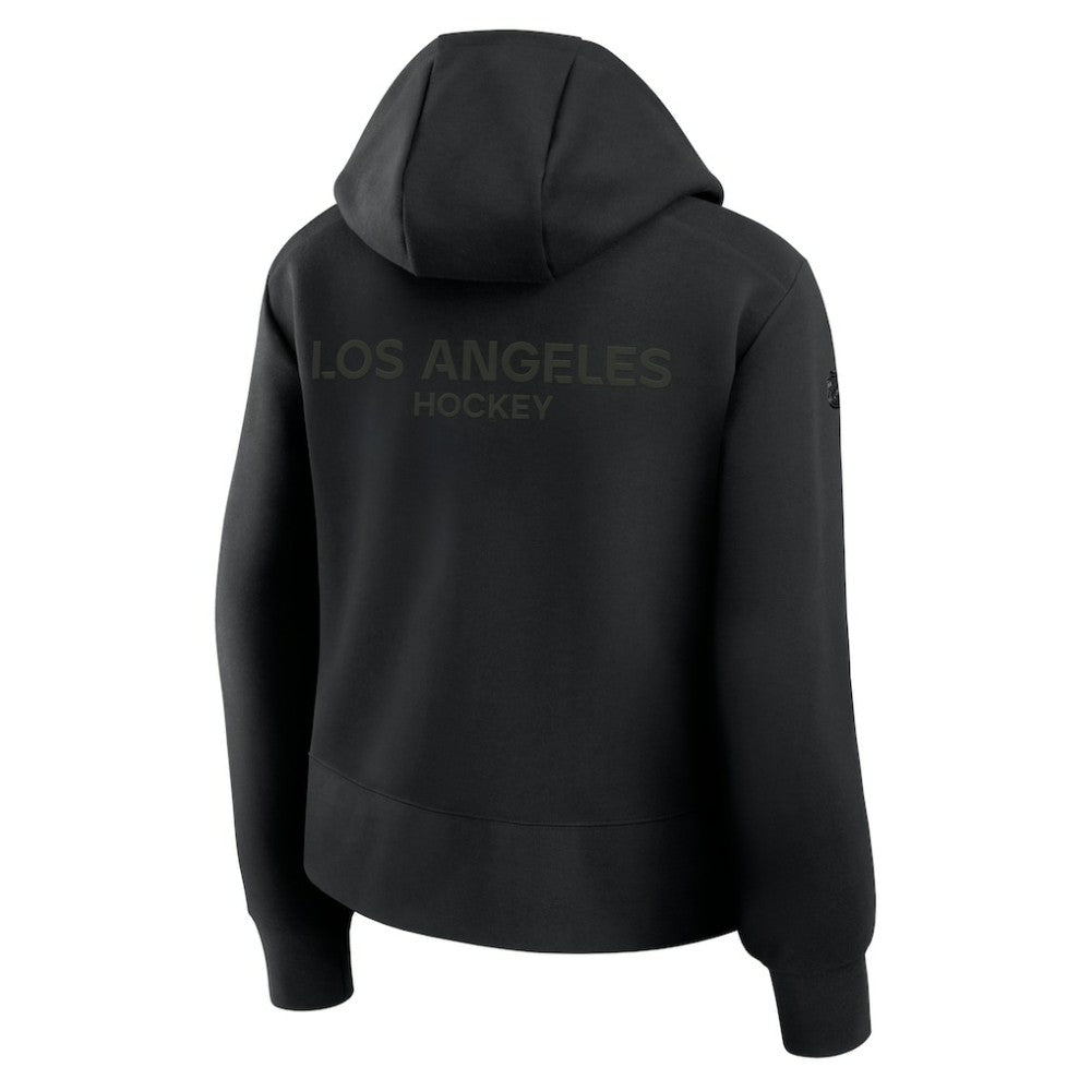 Los Angeles Kings Fanatics Women's Authentic Pro Road Tri-Blend Quarter-Zip Hoodie - Black - NHL 202493450