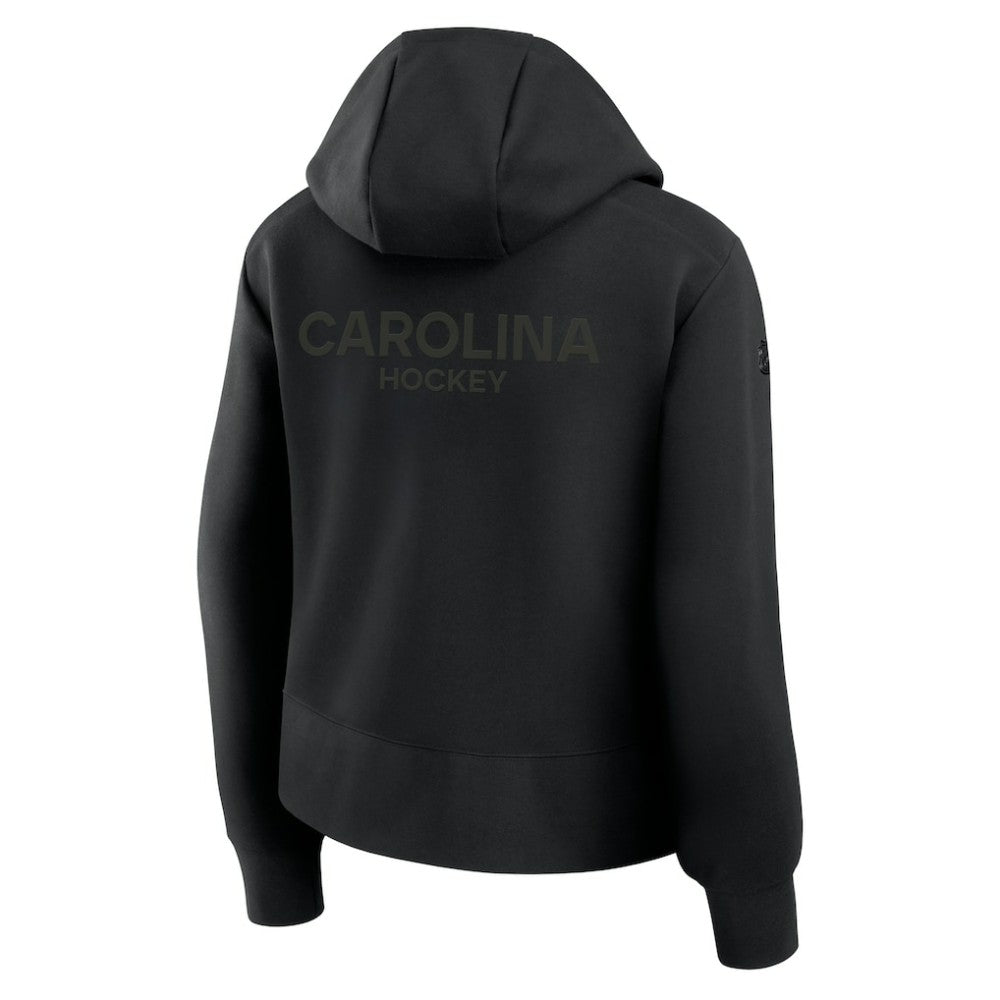 Carolina Hurricanes Fanatics Women's Authentic Pro Road Tri-Blend Quarter-Zip Hoodie - Black - NHL 202493471