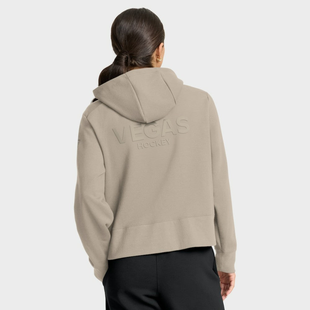 Vegas Golden Knights Fanatics Women's Authentic Pro Road Tri-Blend Quarter-Zip Hoodie - Tan - NHL 202493502