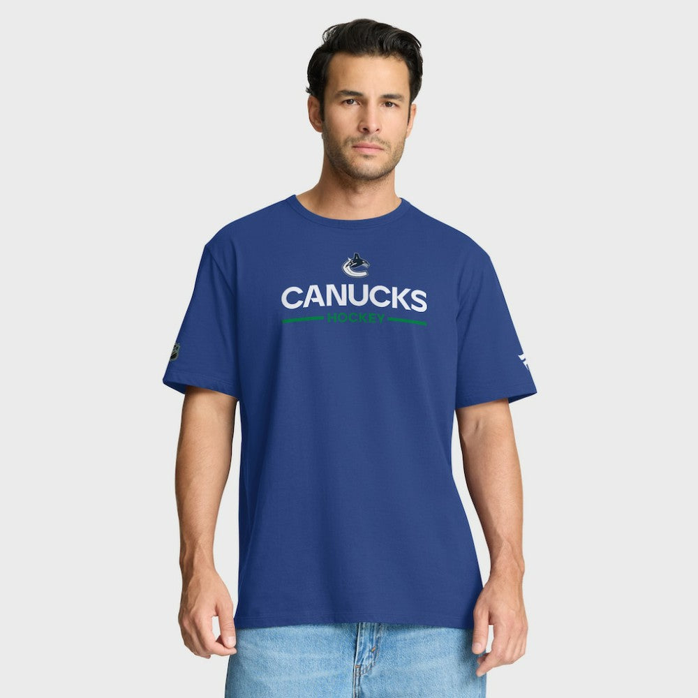 Vancouver Canucks Fanatics Authentic Pro Primary T-Shirt - Blue - NHL 202494305