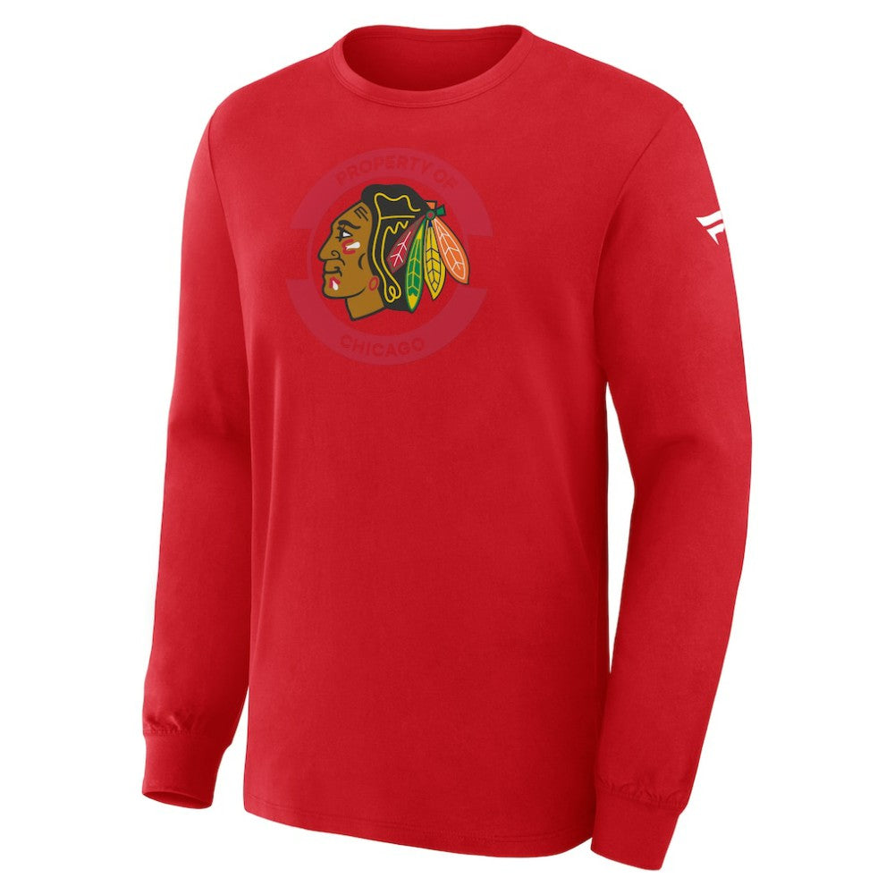 Chicago Blackhawks Fanatics Authentic Pro Property Of Practice Long Sleeve T-Shirt - Red - NHL 202494484