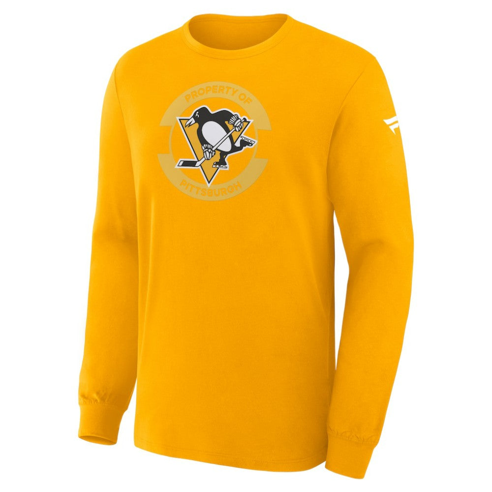Pittsburgh Penguins Fanatics Authentic Pro Property Of Practice Long Sleeve T-Shirt - Gold - NHL 202494555