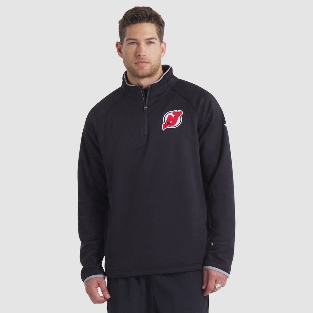 New Jersey Devils Fanatics Authentic Pro Rink Raglan Quarter-Zip Pullover - Black - NHL 202495199