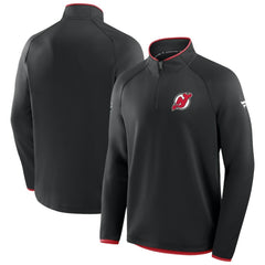 New Jersey Devils Fanatics Authentic Pro Rink Raglan Quarter-Zip Pullover - Black - NHL 202495199